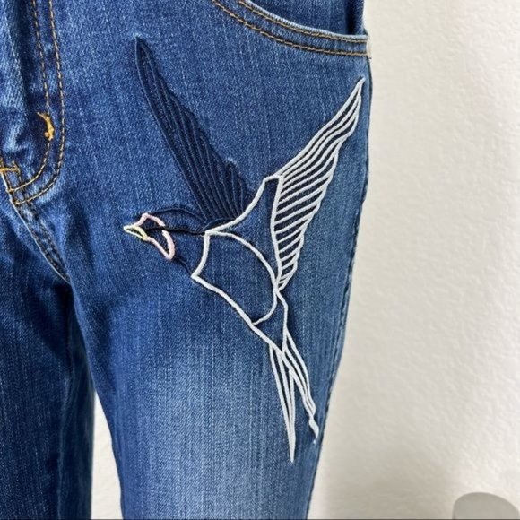 stella mccartney Swallow Embroidered Skinny Jeans Blue - Picture 2 of 15